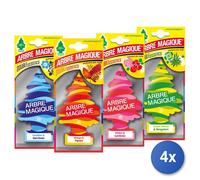 4x Arbre Magique Deodorante Auto Pinetto Double Essence FRAGRANZA MISTA