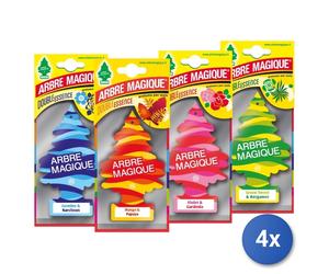 4x Arbre Magique Deodorante Auto Pinetto Double Essence FRAGRANZA MISTA
