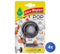 4x Arbre Magique Deodorante Auto X Bocchetta Pop Noir
