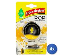 4x Arbre Magique Deodorante Auto X Bocchetta Pop Vaniglia