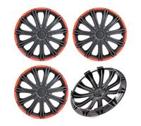 4x ARGO Copricerchi 14" Serie / Kit nero/rosso
