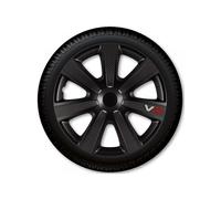 4x ARGO Copricerchi 15" Serie / Kit nero/carbonio