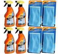4x Armor All Pulitore Del Parabrezza + Panno Microfibra Pulitura Disco