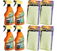 4x Armor All Tiefen-Pfleger 4x Panno Detergente Plastica Cura-Abitacolo Set