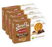 4X BaIocco ZeroPiù Biscotti Frollini Extra-Crunchy con Gocce di Cioccolato & Crispies di Riso e Frumento Zero Zuccheri Aggiunti e Ricchi di Fibre 210g