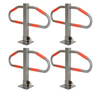 4X Barriera Di Parcheggio 47 X 73 Cm Metallo Grigio Con Serratura E Pieghevole