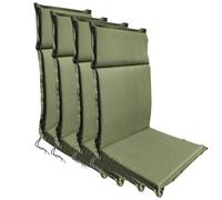 4x Base Sedia a Sdraio Cuscini per da Giardino 118x47 Poltrona Verde
