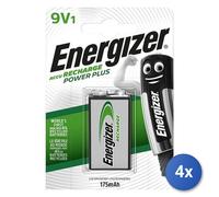 4x Batteria Energizer ricaricabile 9 V