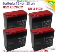 4x BATTERIA PIOMBO 12V 20AH RICARICABILE 48V MOTO SCOOTER ELETTRICI 6 DZM 20