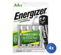 4x Batteria Stilo AA ricaricabile Energizer E301376005 RECHARGE UNIVERSAL