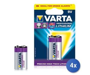 4x Batteria Transistor 9V Varta 06122 301 401 PROFESSIONAL LITHIUM 9V