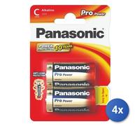 4x Batterie C marca Panasonic modello LR14/C Alkaline