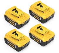 4X batterie di ricambio DCB184 per DeWalt 18V 5.0Ah DCB182 DCB180 DCB184 DCB200 DCB182 DCB181 DCB201 per DeWalt batteria 18V Goodexo