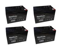 4x Batterie ricaricabile al piombo 48V 12V 12Ah adatta per UPS allarmi solare, trazione elettrica monopattini bici max 250W