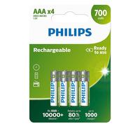 4x Batterie Ricaricabili AAA Philips NiMH HR03 700mAh 1.2V Micro