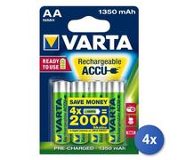 4x Batterie stilo ricaricabili Varta AA