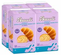 4X BauIi Croissant SENZA ZUCCHERI AGGIUNTI, Cornetto di Pasta Sfoglia Vuoto, Confezione con 6 Cornetti Incartati, 185g