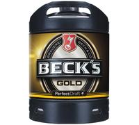 4X Becks Gold Perfect Draft Gold 6 Litri Fusto 4,9 % Vol MEHRWEG