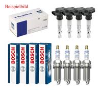 4x Beru Bobina + 4x Bosch Candela Doppio Platino per Audi Q5 8RB 2.0 TFSI
