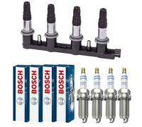 4x Beru Bobina Accensione + 4x Bosch Candela Doupleplatinum per Opel Astra J 1.6