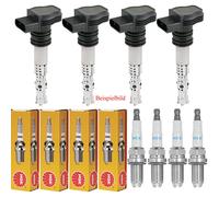 4x Beru Bobina Accensione + 4x NGK Candela per Mercedes-Benz W168