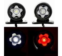 4x Bianco Rosso Posteriore Laterale Rotondo Stella marker lights per Scania Man