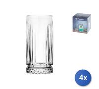4x Bicchieri In Vetro Trasparente, Elysia, Per Long Drink, 28Cl