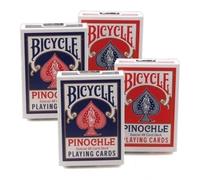 4x Bicycle Pinochle Carte da Gioco Ponti 2 Rosso 2 Blu Jumbo Index USA