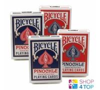4X Bicycle Pinochle Playing Cards Decks 2 Blue 2 Red Standard Index USA