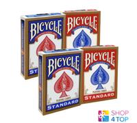 4x BICYCLE Rider Posteriore Oro Carte da Gioco 2 Rosso 2 Blu Poker Mazzi