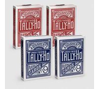 4x bicycle Tally-Ho Circle Carte da Gioco Rosso E Blu Poker Magia Mazzi