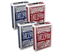 4x bicycle Tally-Ho Ventola Posteriore Giocare Carte, 2 Rosso 2 Blu, Poker