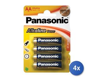 4x Blister 4 stilo Goobay LR6 4-BL Panasonic Alkaline Power Batteria monouso AA