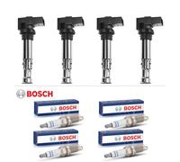 4x Bobina + 4x Originale Bosch Candele per Audi A3 VW Golf Polo 036905715C