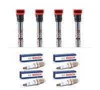 4x Bobina + 4x Originale Bosch Candele per Audi A4 Avant 8E5 A6 4B2 A4 8E2