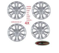 4X Borchie Copricerchi LUCIDE Universali da 13 pollici PER Uno Panda 127 112