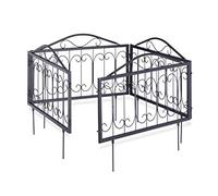 4x Bordura per Aiuola in Metallo, Set di Pannelli Vintage Recinzione Giardino 4 Pannelli 34,5 x 56,5 cm, Nero