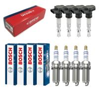 4x Bremi Bobina + 4x Bosch Candela Doppio Platino Adatto A per VW EOS 1F7