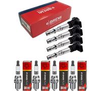 4x Bremi Bobina Accensione + Champion Candela per Opel Agila (B)