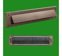 4X Brown PVC Porta Lettera Spazzola Sigillante Antivento, 338 X 78 Mm, Con Flap