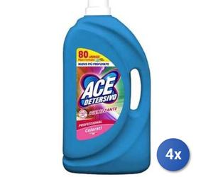 4x Bundle Ace Lavatrice 80 Lavaggi Liquido Color Prof Lt 4