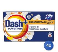 4x Bundle Dash E Lenor Lavatrice 19 Pods Ecodosi Oro
