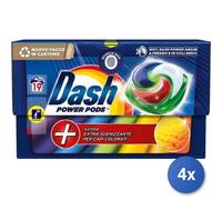 4x Bundle Dash Lavatrice Ecodosi 19 Pezzi Power Colore & Fi Made In Italy
