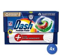 4x Bundle Dash Lavatrice Ecodosi 19 Pezzi Power Igienizzant Made In Italy