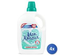 4x Bundle Felce Azzurra Ammorbidente Mon Amour 3000 Ml. 60 Igiene