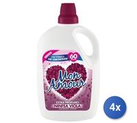 4x Bundle Felce Azzurra Ammorbidente Mon Amour 3000 Ml. 60 Ninfea