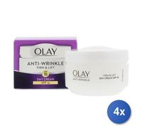 4x Bundle Olay Viso Tonifica & Rassoda 50 Ml. Crema Giorno Fp15