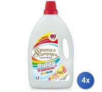 4x Bundle Spuma Di Sciampagna Lavatrice Liquido 60 Misurini Colorati Made In