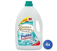 4x Bundle Spuma Di Sciampagna Lavatrice Liquido 60 Misurini Freschezza A Made In