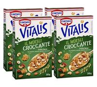 4X Cameo Vitalis il Muesli Croccante Frutta Secca con Mandorle Anacardi Nocciole e Noci Pecan 310g [4 Confezioni]